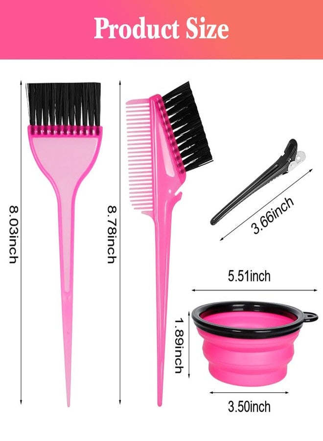MOONMINI Hair Dye Color Brush and Bowl Set, Color Bowl Brushes Tool Mixing Bowl Kit Tint Comb for Hair Tint Dying Coloring Applicator (Pink&Black) - Image 3